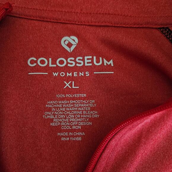 Colloseum Women's Wisconsin Badger Red Long Sleeve Quarter Zip Top XL EUC - Picture 3 of 5